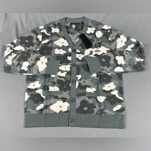 Greyson Sweater Cheyenne Cardigan Camo Floral Medium Multicolor Wool